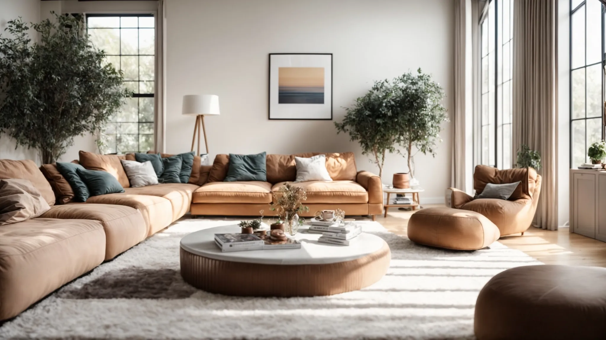 a bright, airy living room with spotless furniture, enhancing indoor air quality and promoting respiratory health. a bright, airy living room with spotless furniture, enhancing indoor air quality and promoting respiratory health.