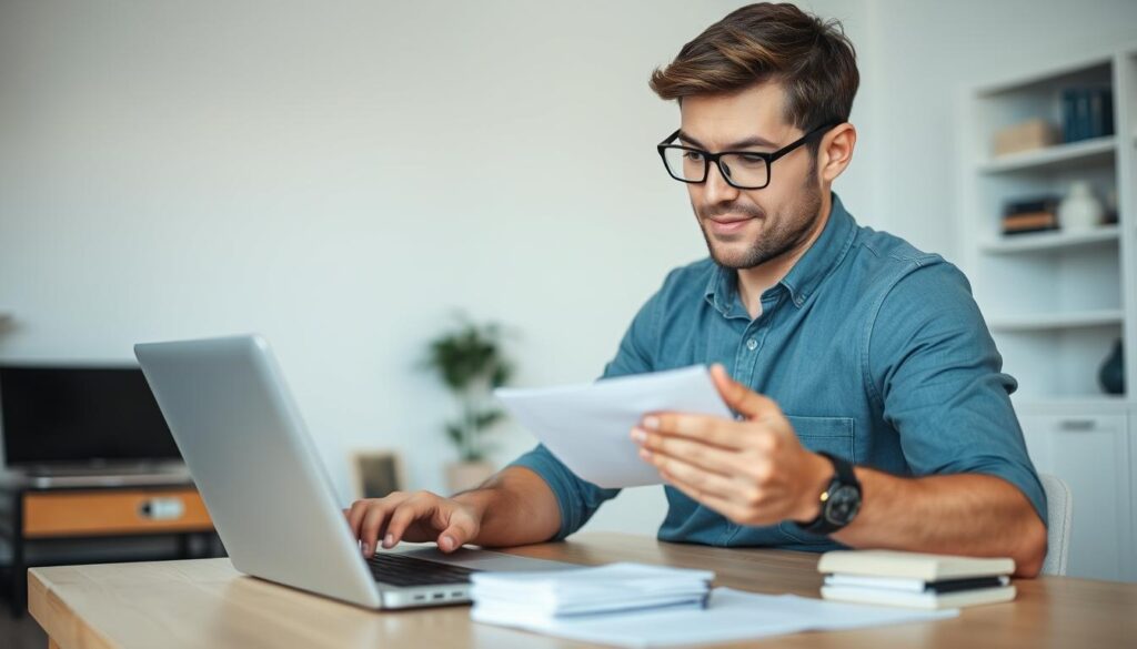Image of a person researching professional cleaning services on a computer Image of a person researching professional cleaning services on a computer